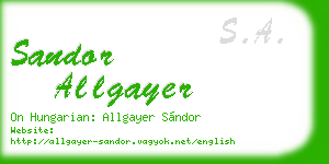 sandor allgayer business card